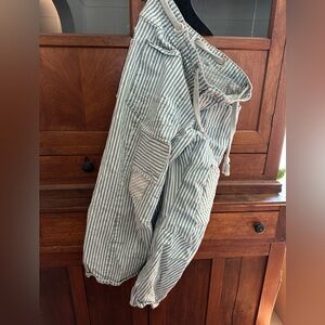 Free People Barrel Striped Jeans